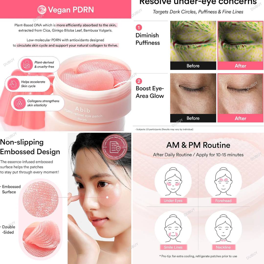 Abib PDRN Retinal Eye Patch Glow Jelly 84g(60ea: 30pairs) Expiry 01 - 2029