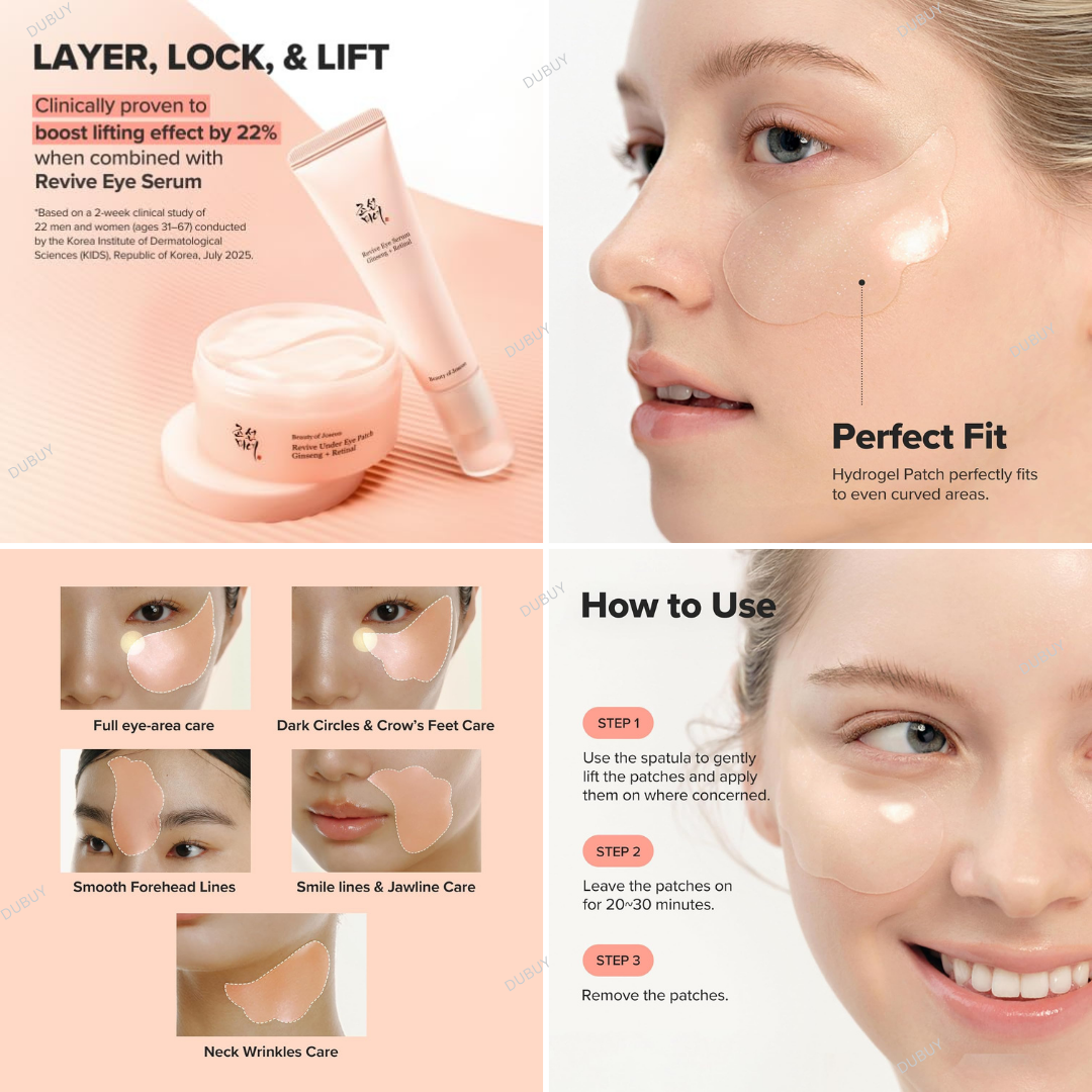 BEAUTY OF JOSEON Revive Under Eye Patch: Ginseng + Retinal - 30 Pairs Expiry 10 - 2028