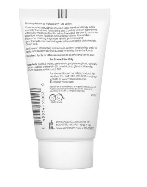 Vanicream Moisturizing lotion, For Sensitive Skin, Fragrance Free, 2 oz (57 g)