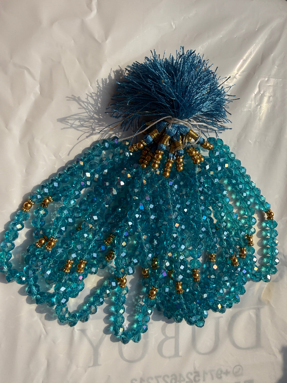 Light Blue Crystal Tasbeeh 1 piece