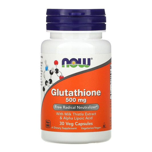 Now Foods, Glutathione, 500 mg, 30 Veg Capsules Expiry 10 - 2029