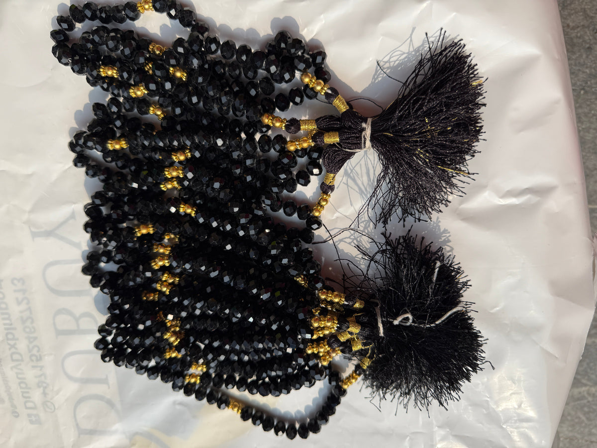 Black Crystal Tasbeeh 1 piece