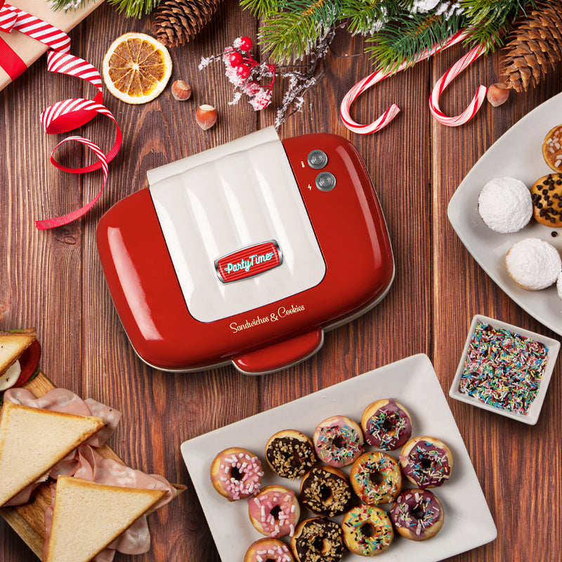 Muffin, Donut & Sandwich Maker Party Time Red - Europlug