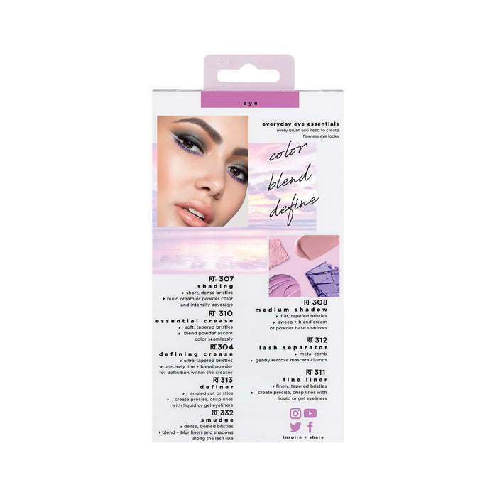 Real Techniques Everyday Eye Essentials Makeup Brush Set - 8 Pcs set