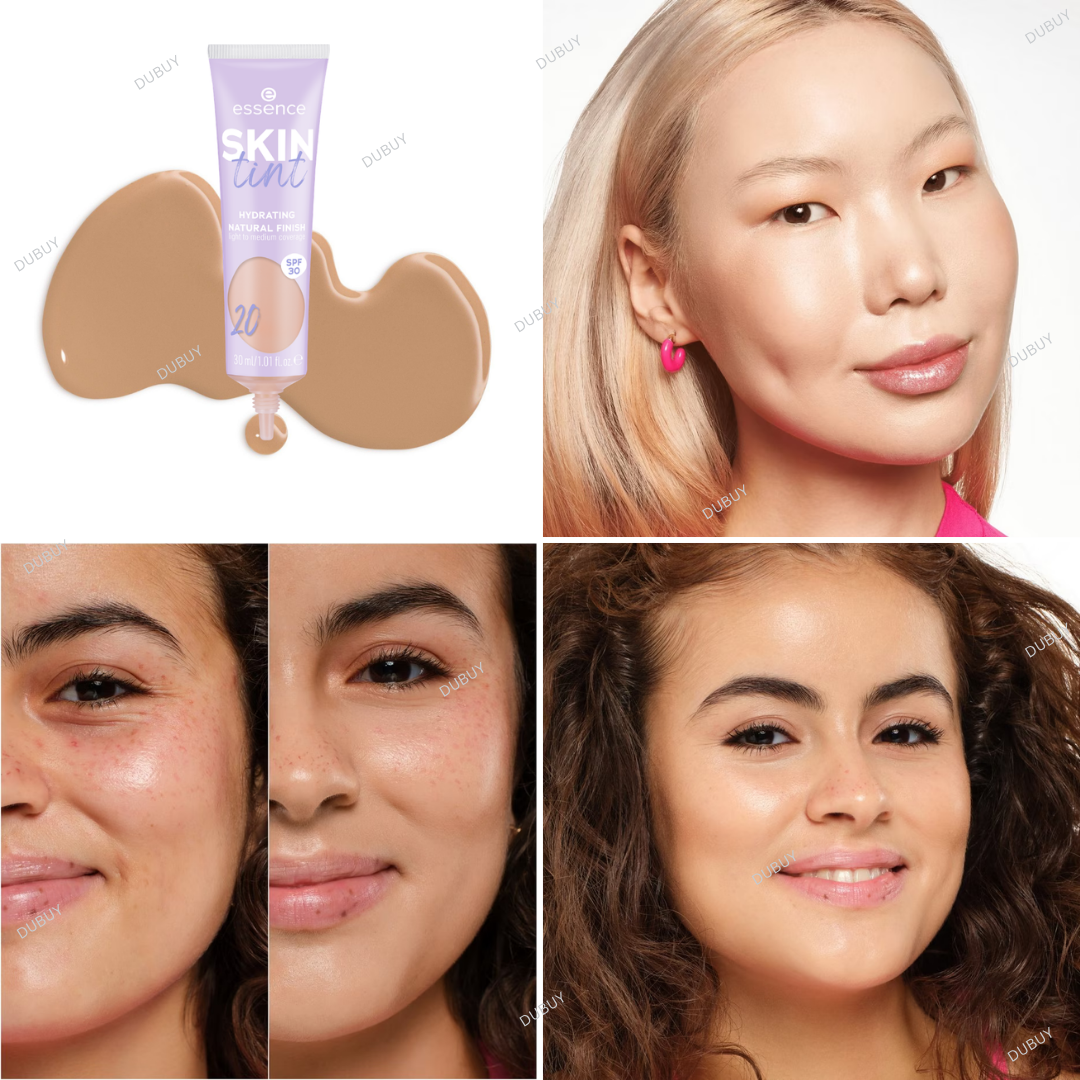 Essence SKIN tint light to medium coverage and SPF 30