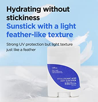 Isntree HYALURONIC ACID AIRY SUN STICK SPF 50+ PA++++ 22g Expiry 06 - 2028