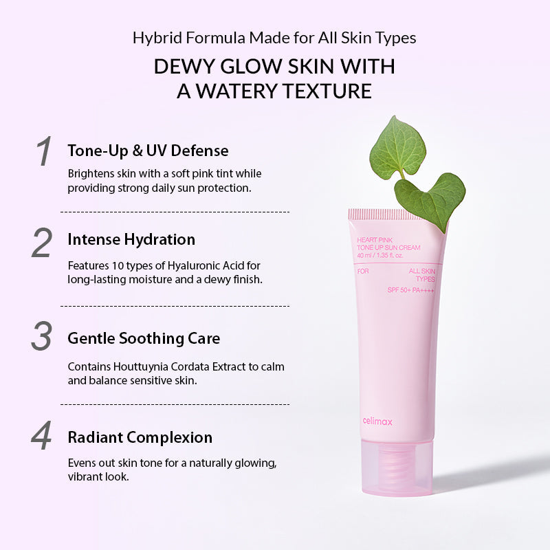 Celimax Heart Pink Tone Up Sun Cream 40ml Expiry 03 - 2028