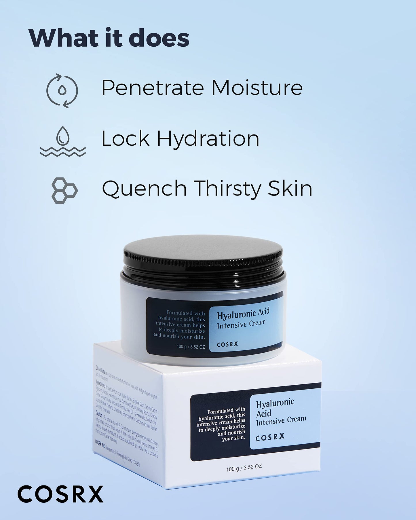 Cosrx Hyaluronic Acid Intensive Cream 100g expiry 11 - 2028