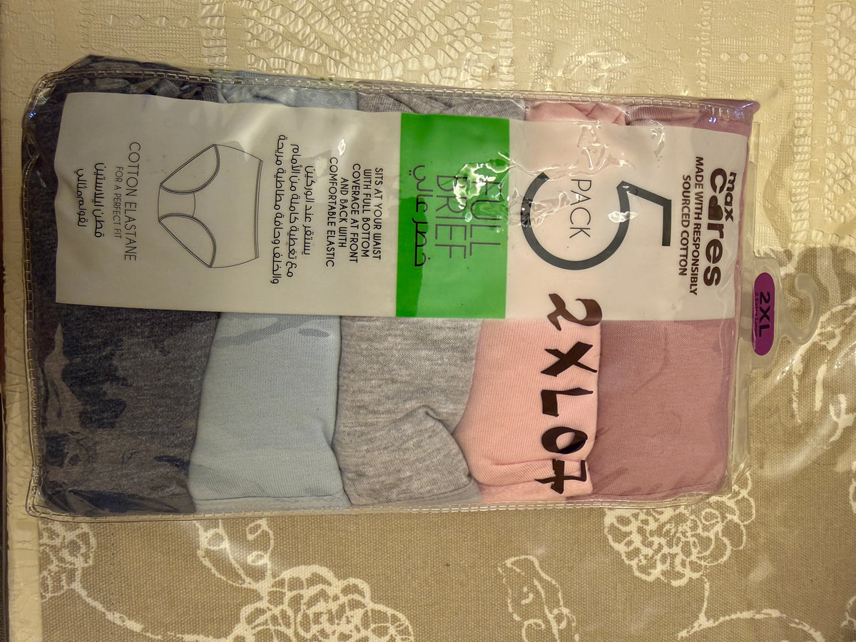 Max Pack of 5 Panties- Cotton 2XL