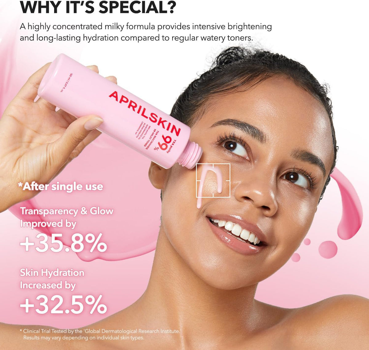 APRILSKIN TXA+Niacinamide 99 Pink Milky Toner 150ml Expiry 05 - 2028