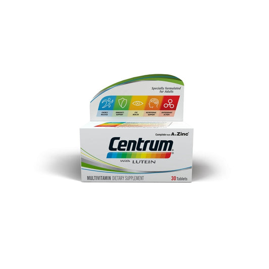 Centrum, With Lutein, Tablets, Multivitamins & Minerals - 30 Tablets Expiry 08 - 2027