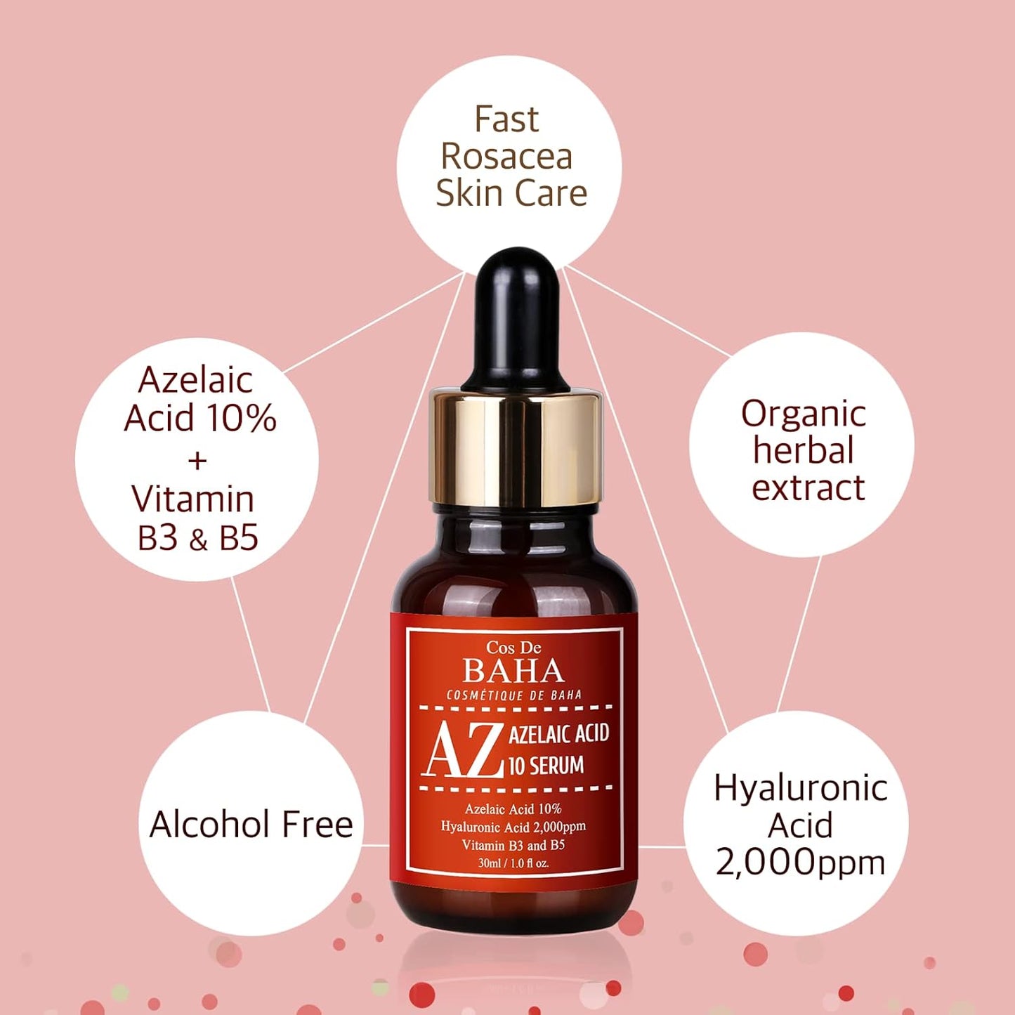 Cos De BAHA AZ Azelaic Acid 10% Facial Serum with Niacinamide - 30ml Expiry 04 - 2029