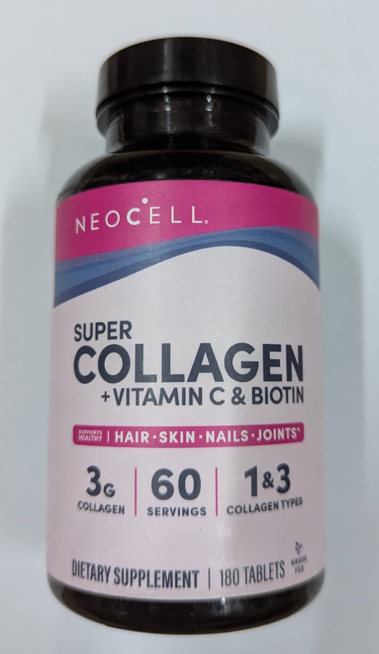 NeoCell, Super Collagen, + Vitamin C & Biotin, 180 Tablets Expiry 09 - 2028