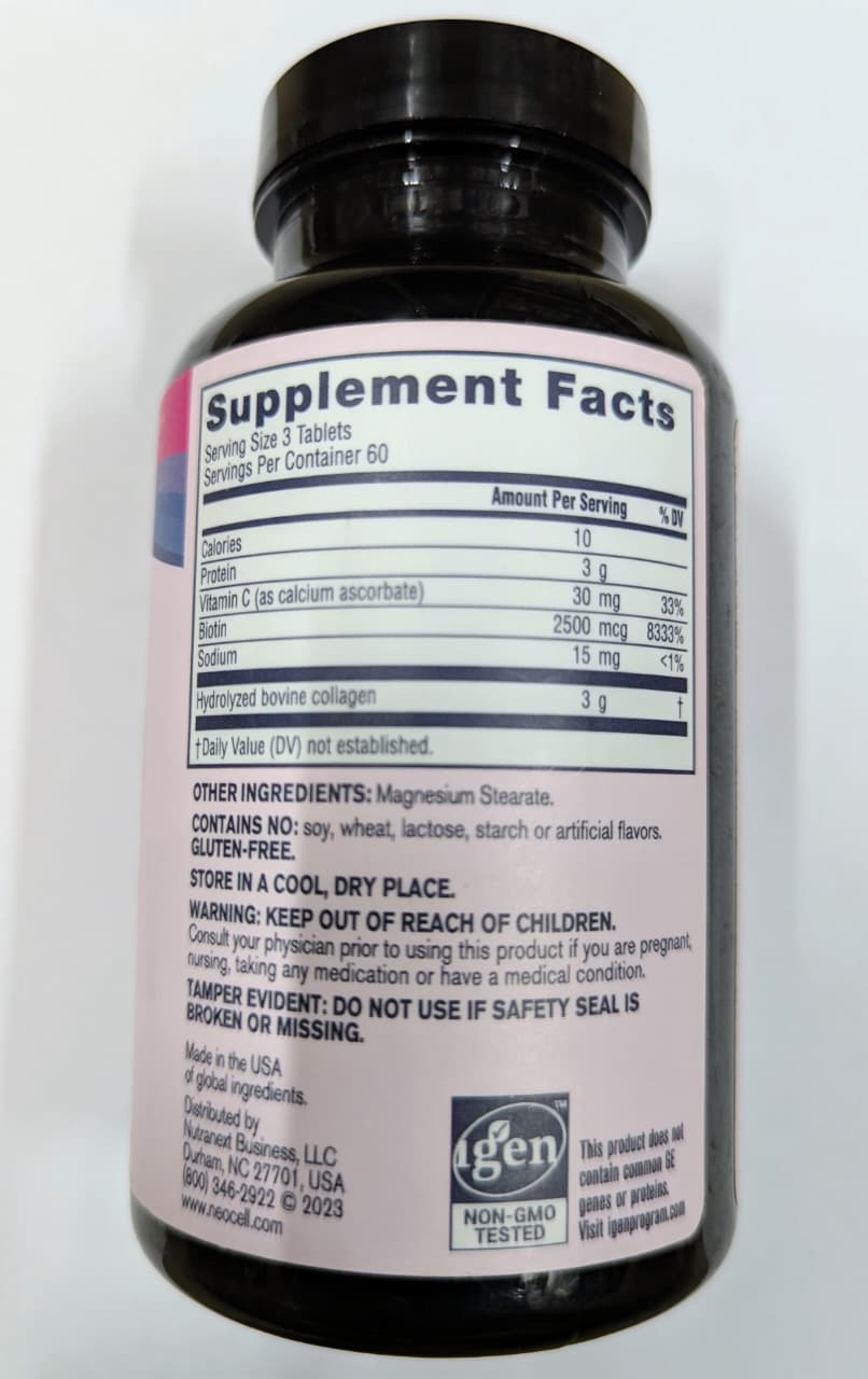 NeoCell, Super Collagen, + Vitamin C & Biotin, 180 Tablets Expiry 09 - 2028