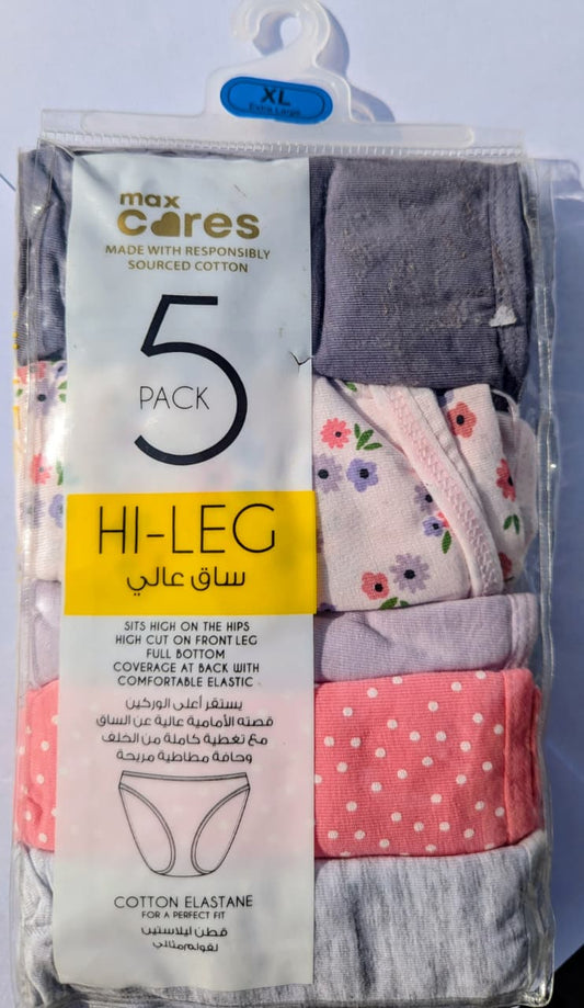 Max Pack of 5 Panties - Cotton XL - Code: XL07