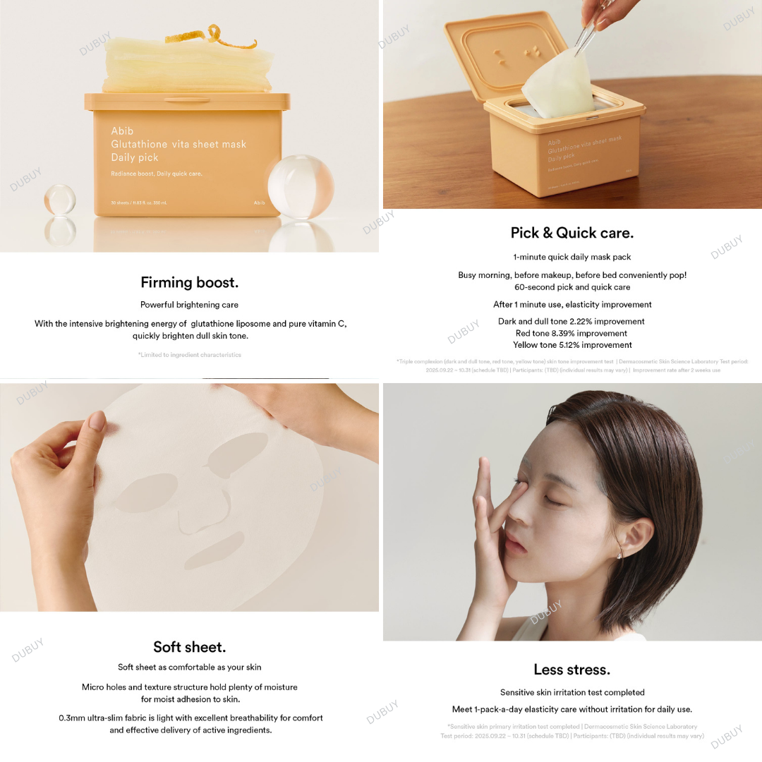 Abib Glutathione Vita Sheet Mask Daily Pick (30 sheets)