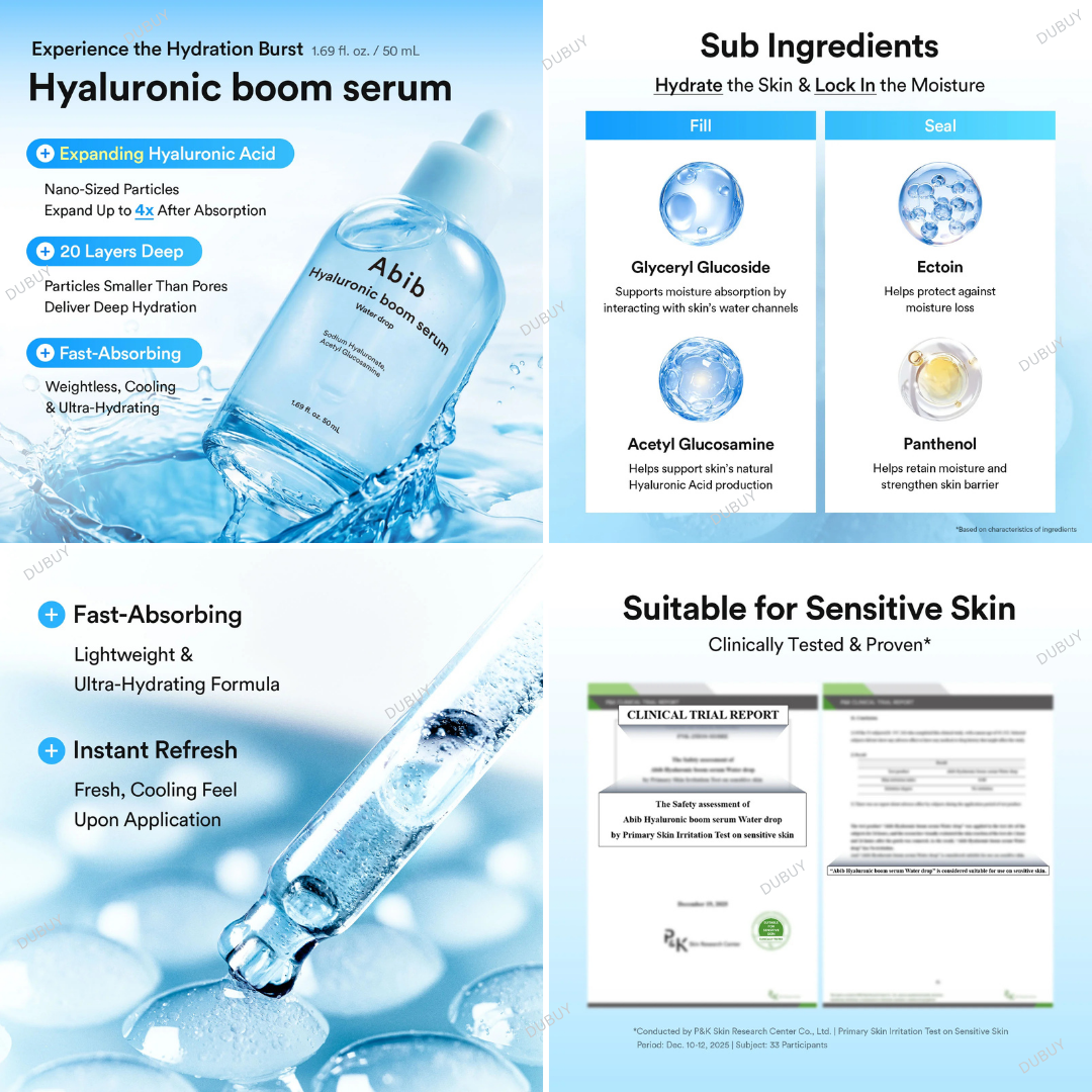 Abib Hyaluronic Boom Serum Water Drop 50ml Expiry 01 - 2029