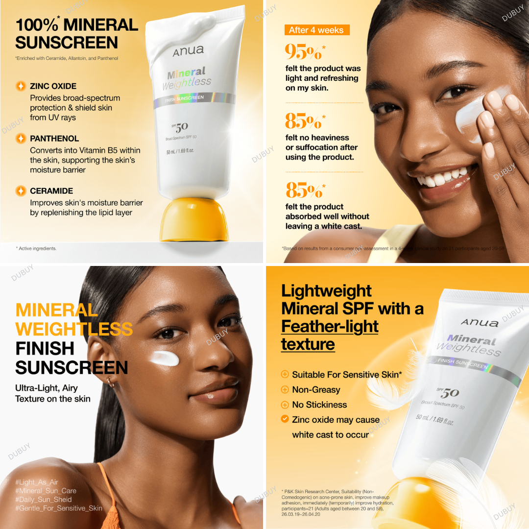 Anua Mineral Weightless Finish Sunscreen 50ml