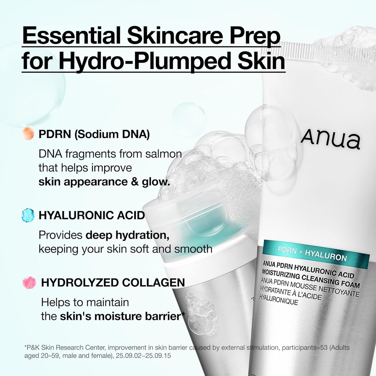 Anua PDRN Hyaluronic Acid Moisturizing Cleansing Foam 150ml Expiry 05 - 2028