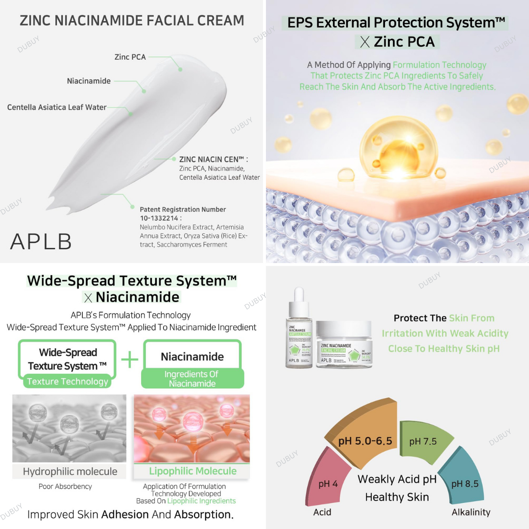 APLB Zinc Niacinamide Facial Cream 55ml Expiry 11 - 2028