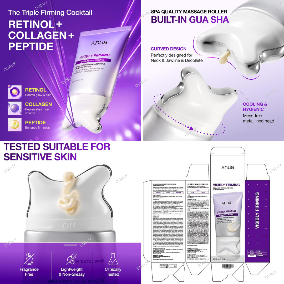 Auna Visibly Firming Collagen Retinol Gua Sha Cream 80ml Expiry 06 - 2029