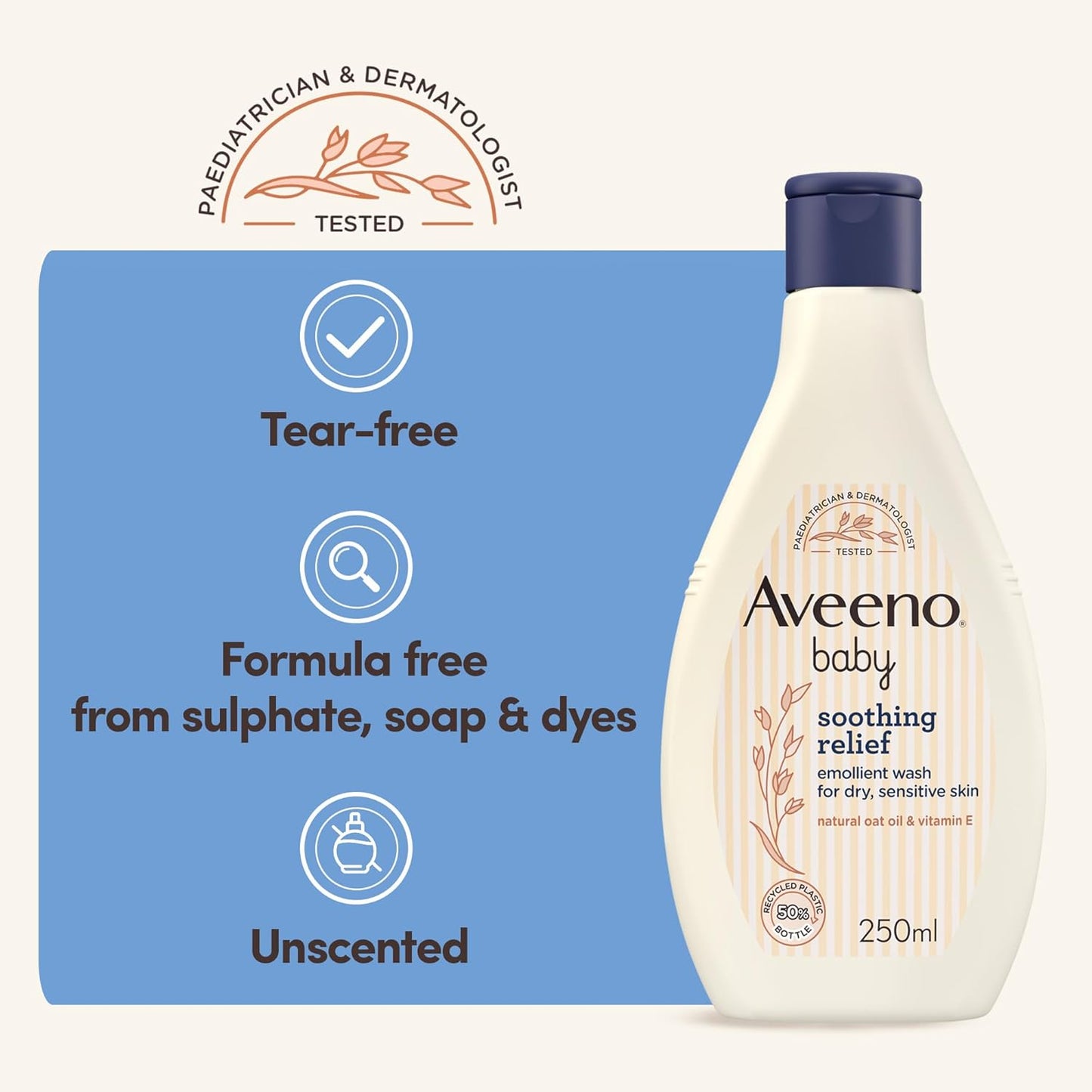 Aveeno Baby Soothing Relief Emollient Wash 250ml Expiry 07 - 2028
