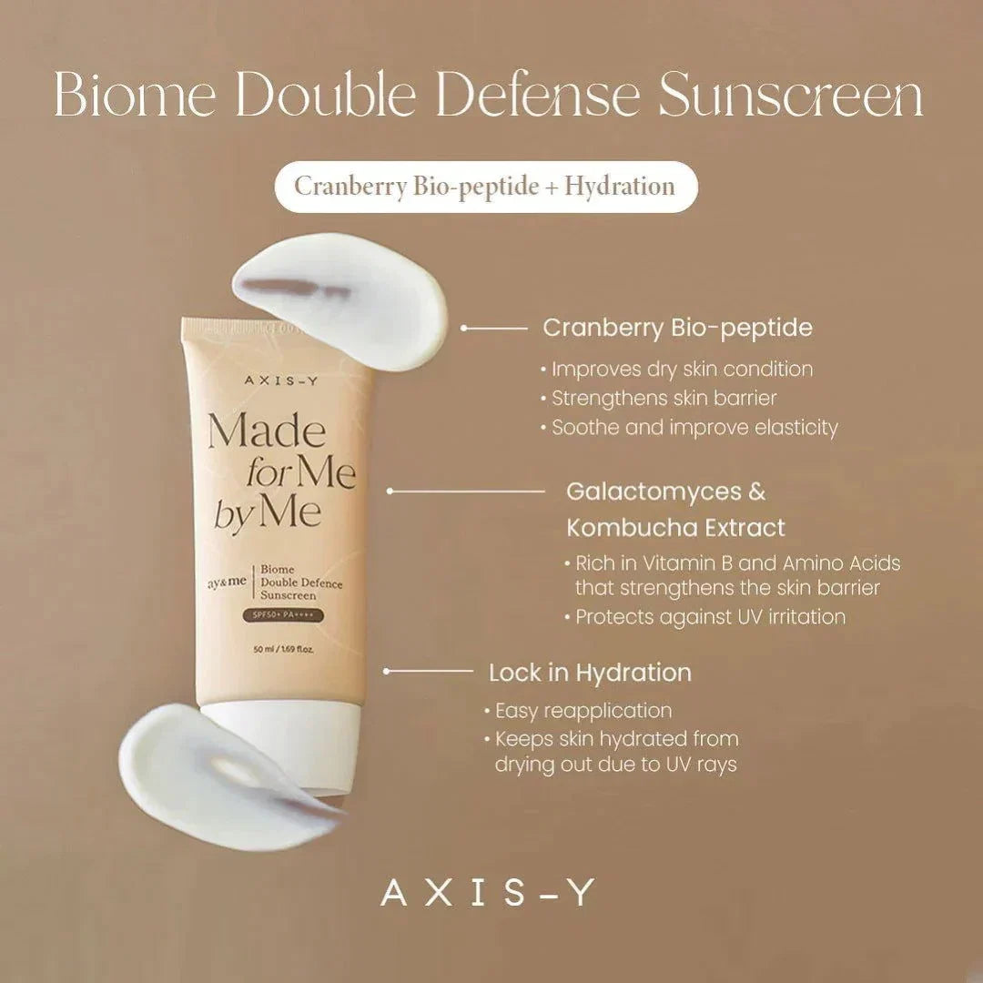Axis Y Biome Double Defence Sunscreen 50ml Expiry 05 - 2027