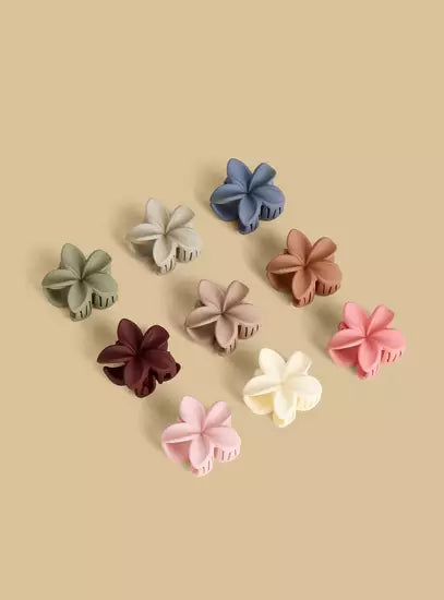 Pack of 9 - Floral Shaped Hair Clamp