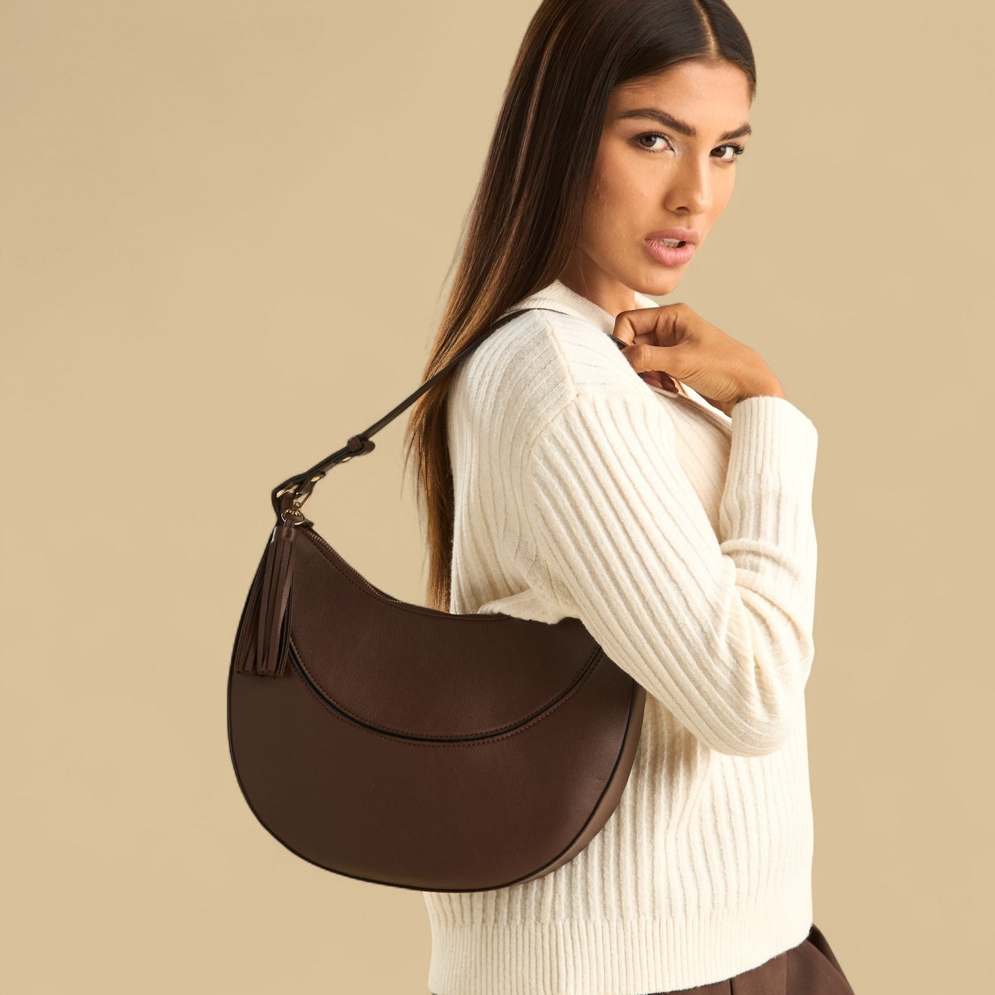 Max Dubai Panelled Shoulder Bag with Zip Closure
