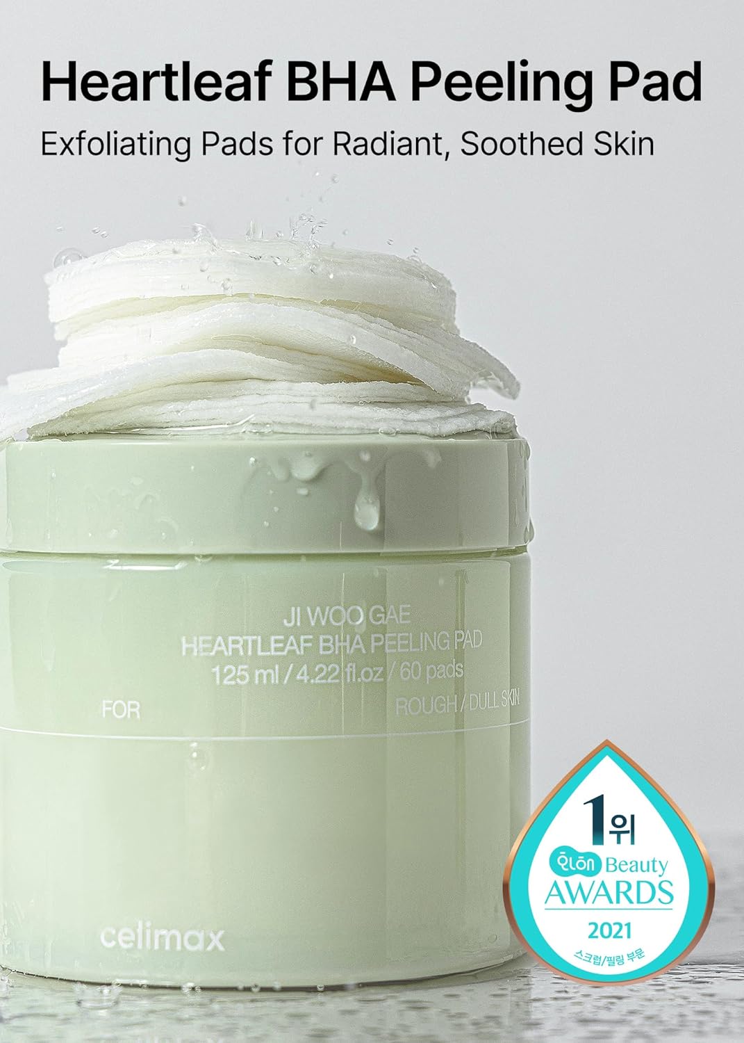 Celimax Ji.Woo.Gae Heartleaf BHA Peeling 60 Pad, 125ml Expiry 10 - 2028