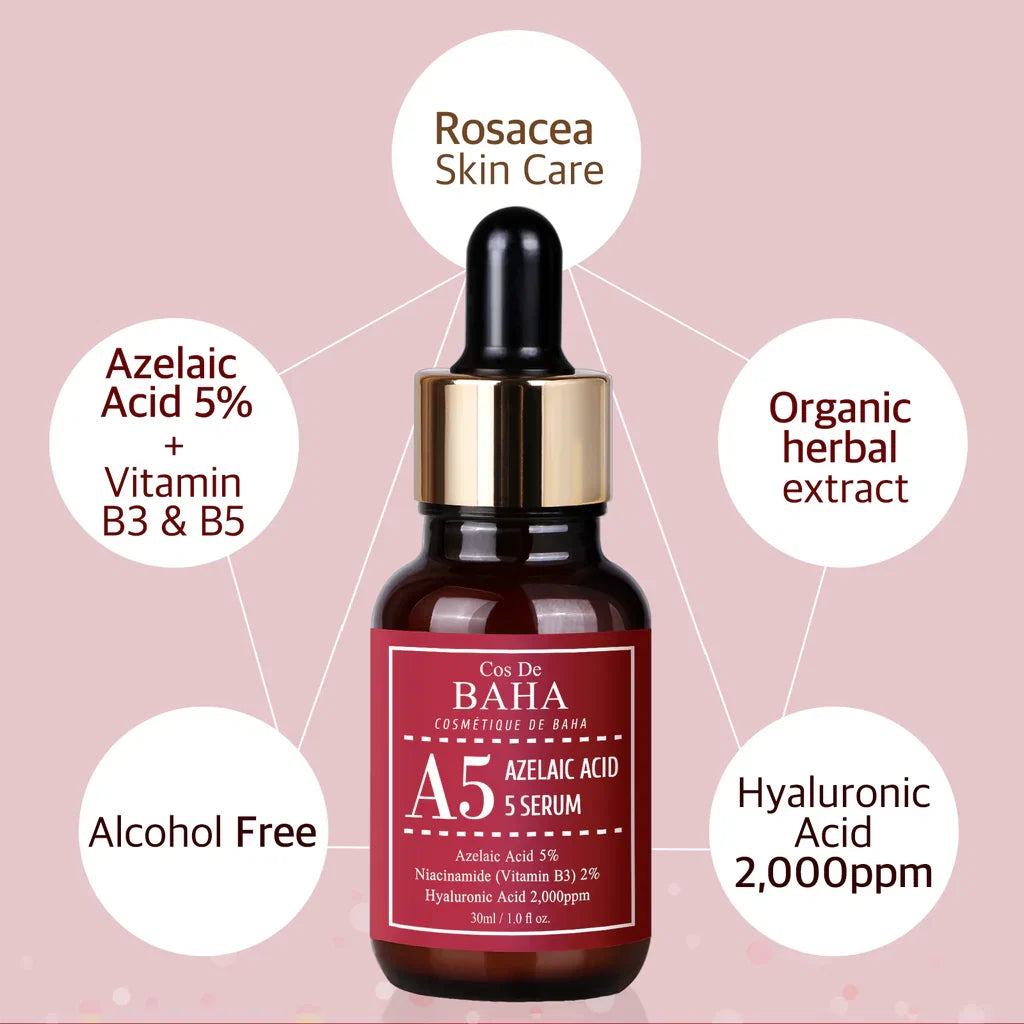 Cos De BAHA, A5 Azelaic Acid 5 serum 30ml Expiry 03 - 2029