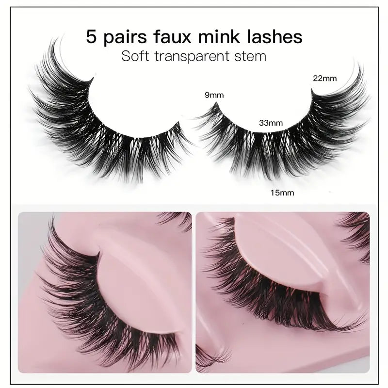5 Pairs of Cat False Eyelashes WG-103