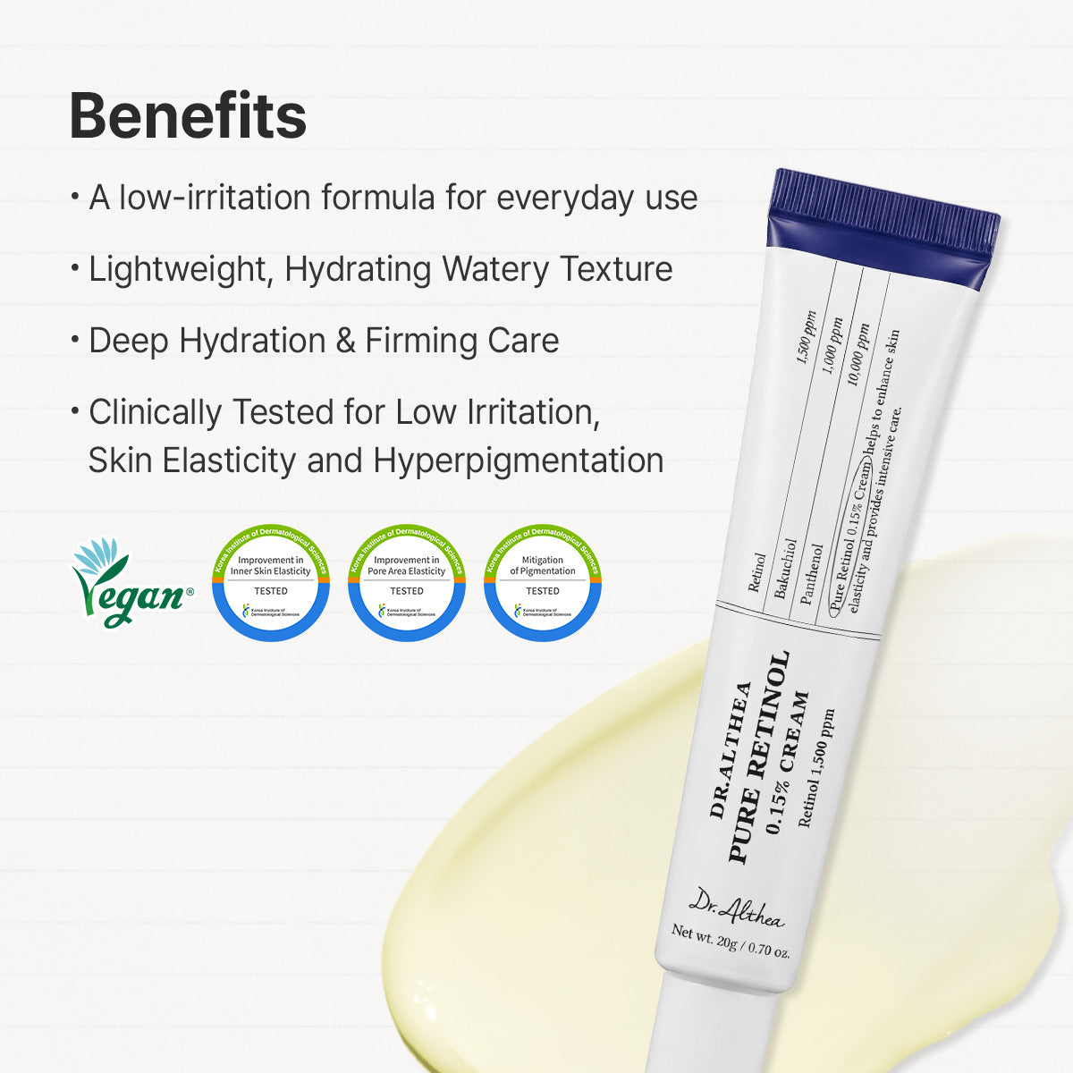 Dr. Althea Pure Retinol 0.15% Cream 20g Expiry 02 - 2029