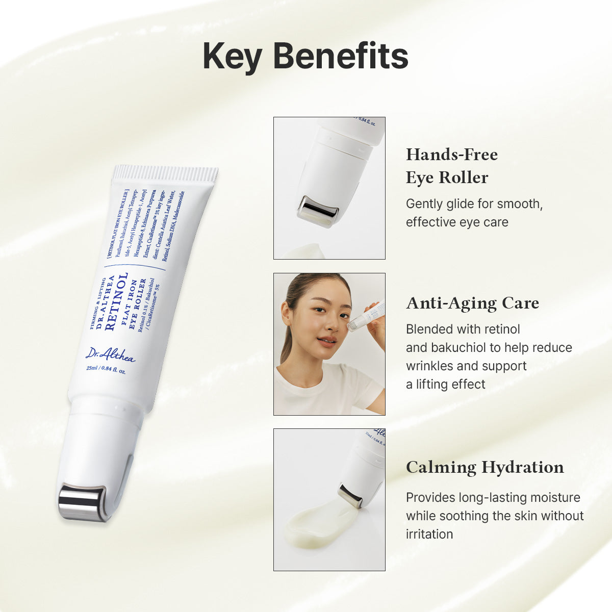 Dr. Althea Retinol Flat Iron Eye Roller 25ml Expiry 12 - 2028
