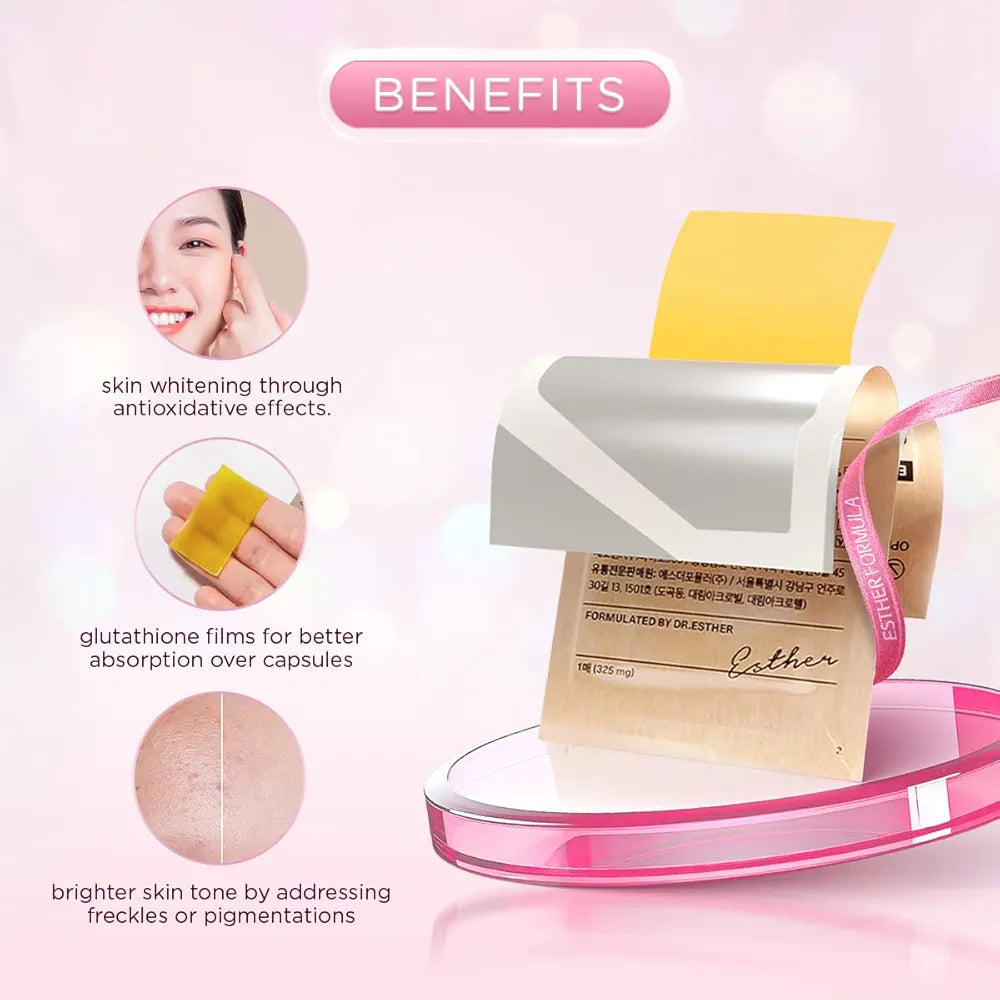 ESTHER FORMULA - HALAL Glutathione Direct Film 5X 9.75g - 30 sheets Expiry 03 - 2028