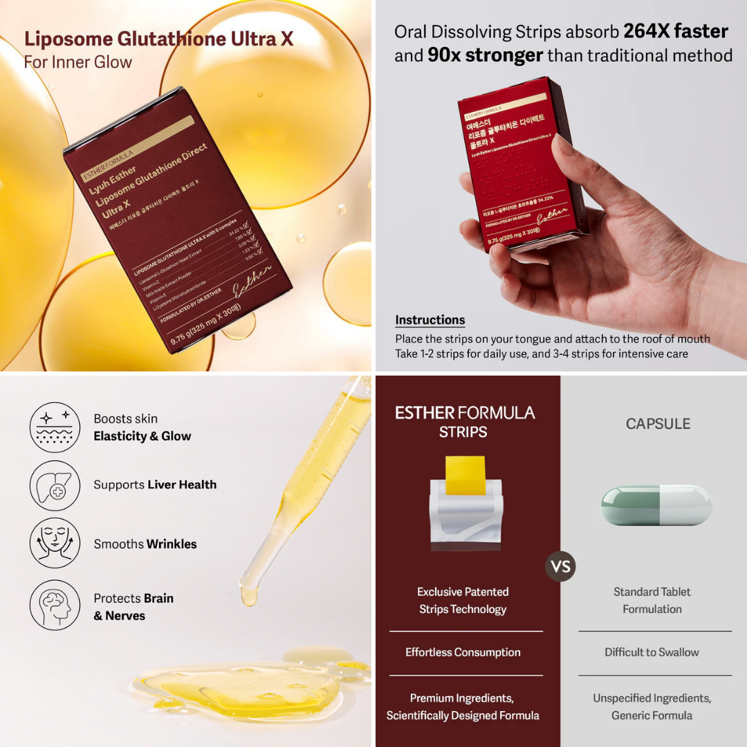 ESTHER FORMULA Liposome Glutathione Direct Ultra X 9.75 g Expiry 12 - 2028