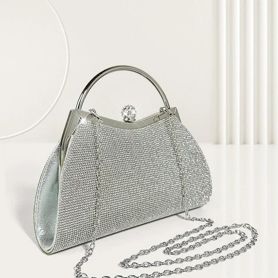 Fashion Personality Diamond Stud Portable Women's Bag