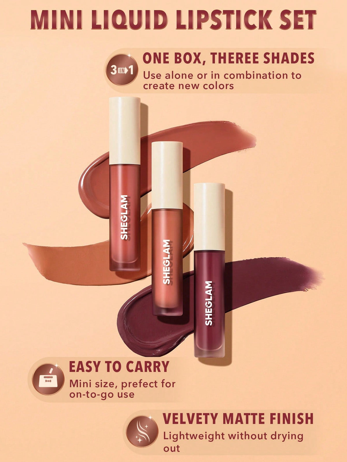 SHEGLAM Matte Allure Mini Liquid Lipstick Set