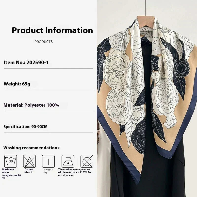 High-profile High-grade Korean Color Matching Floral Printed Scarf