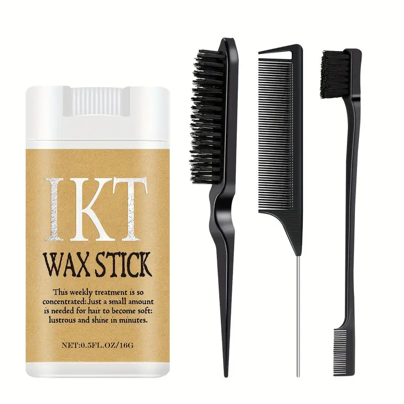 IKT Unisex Hair Wax Stick 16g MINI with 3 combs Set