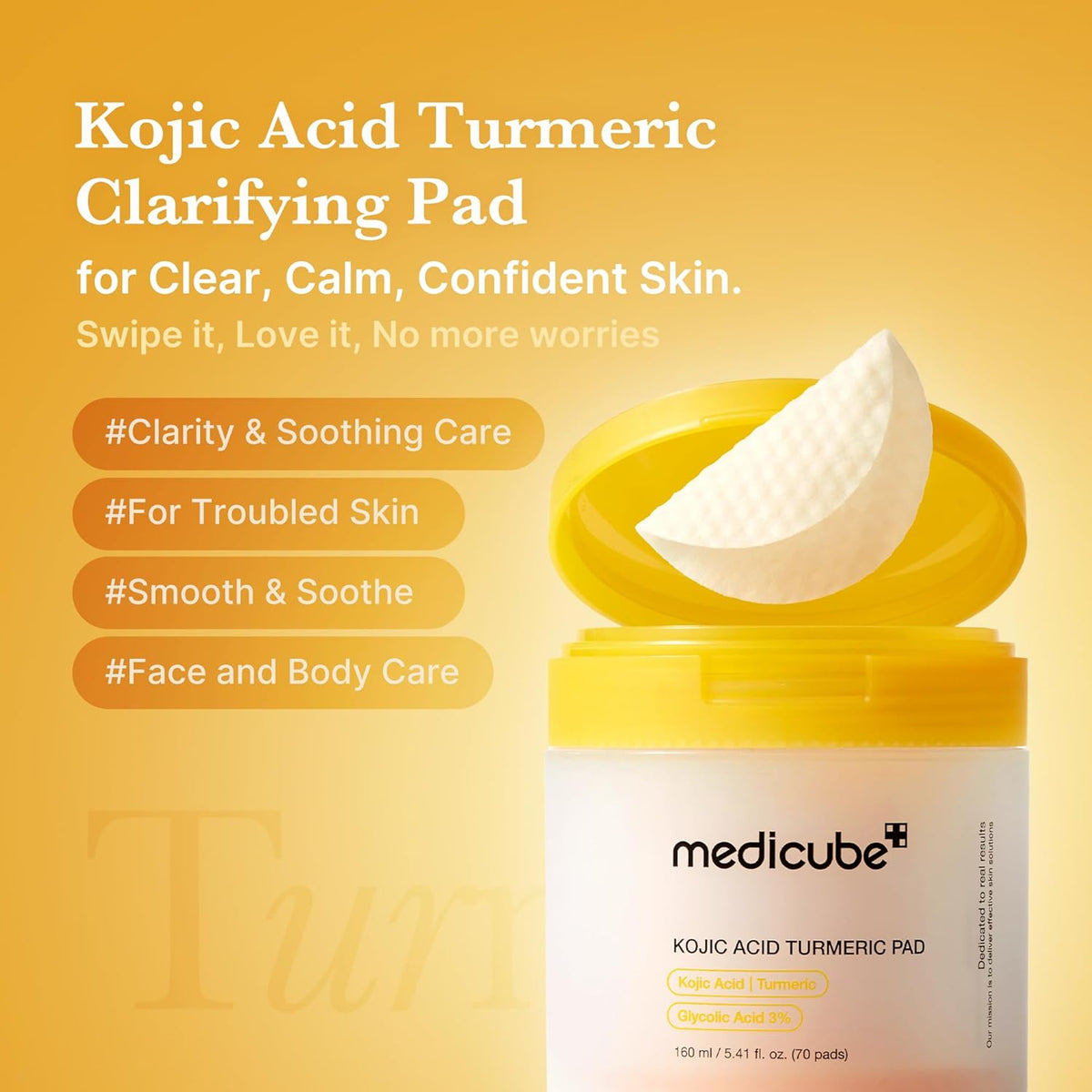 Medicube Kojic Acid Turmeric Clarifying Toner 70 Pads Expiry 06 - 2028