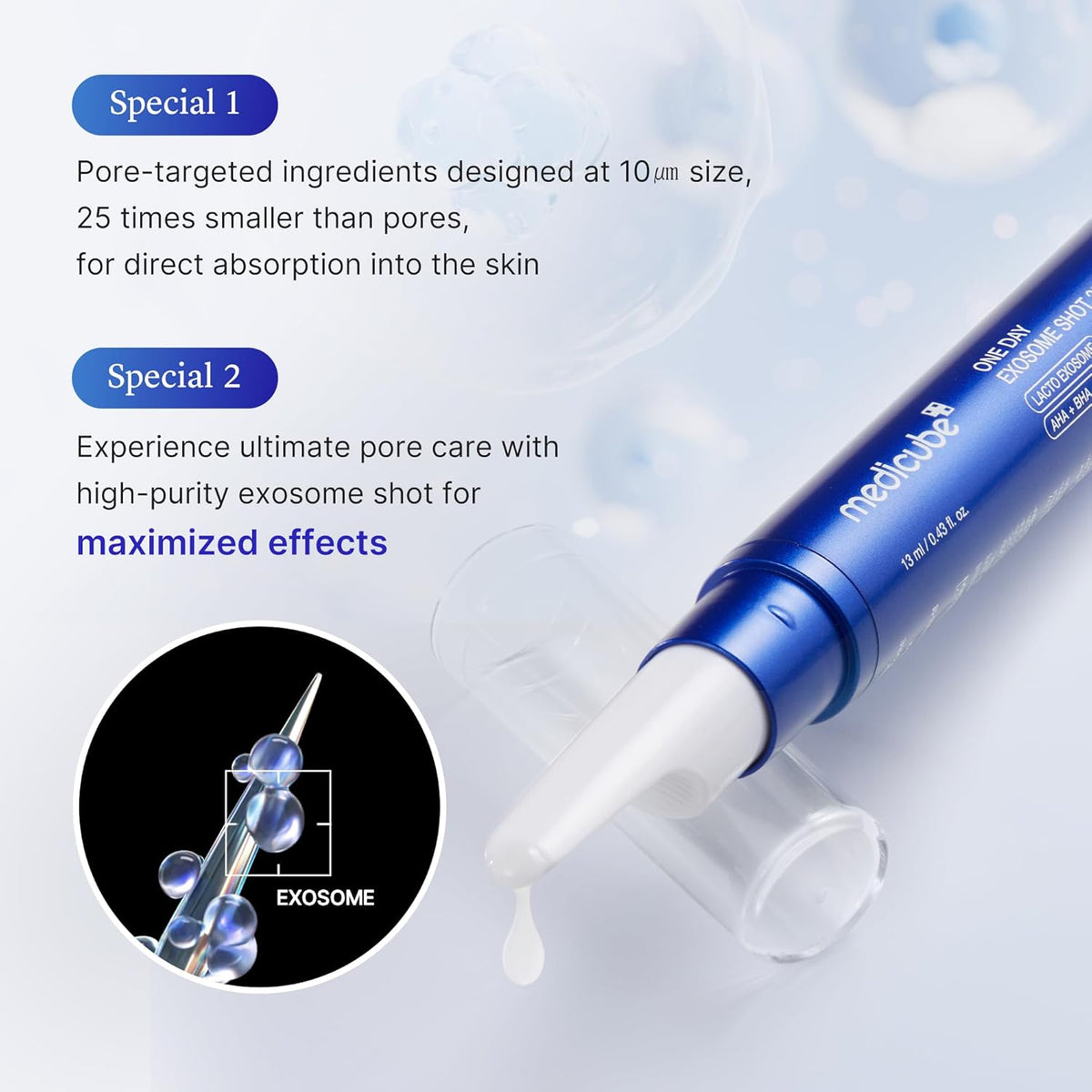 Medicube One Day Exosome Shot Pore Ampoule 25000 13ml Expiry 03 - 2028