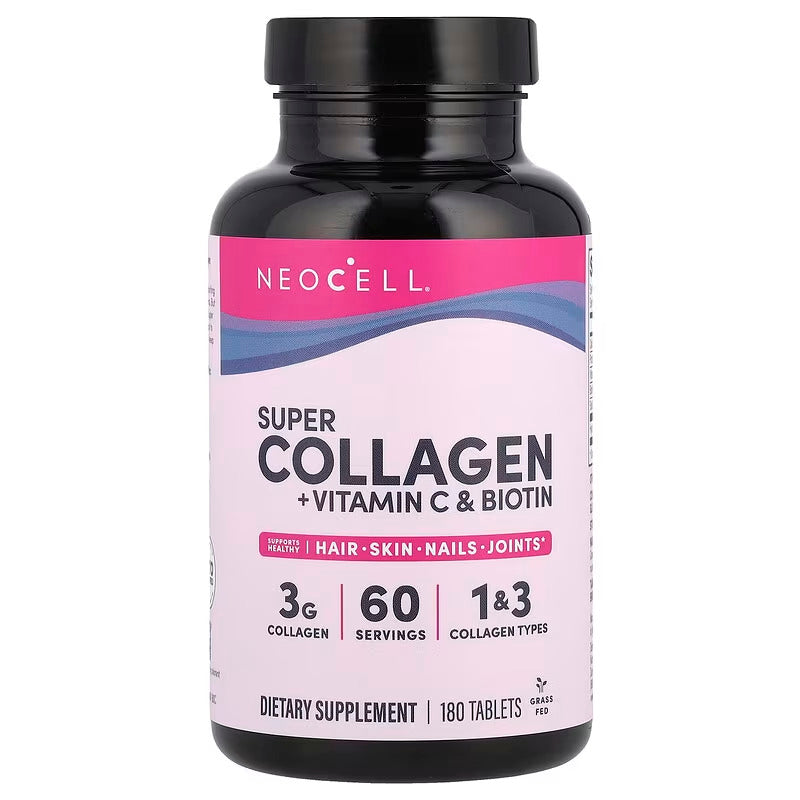 NeoCell, Super Collagen, + Vitamin C & Biotin, 180 Tablets Expiry 09 - 2028