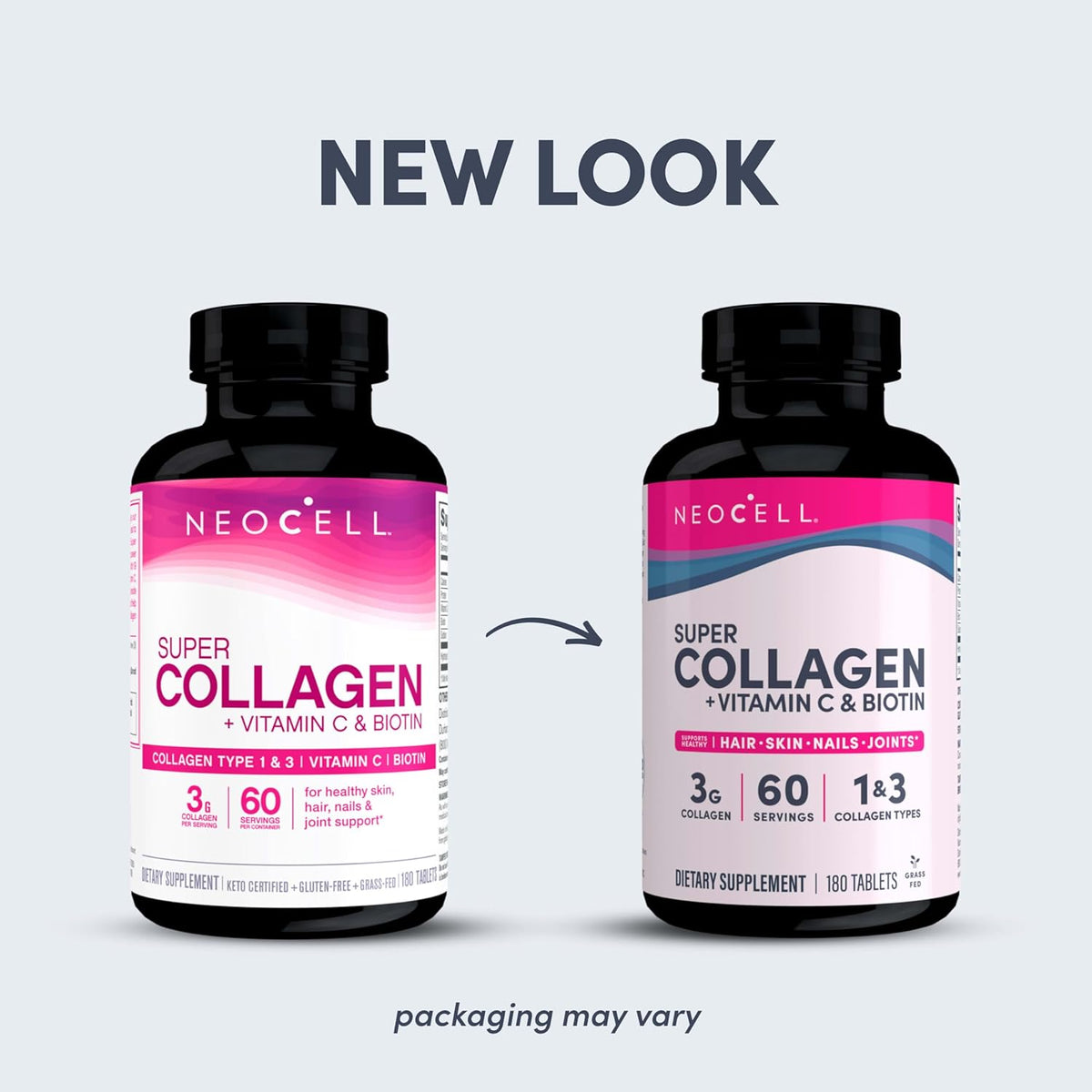 NeoCell, Super Collagen, + Vitamin C & Biotin, 180 Tablets Expiry 09 - 2028