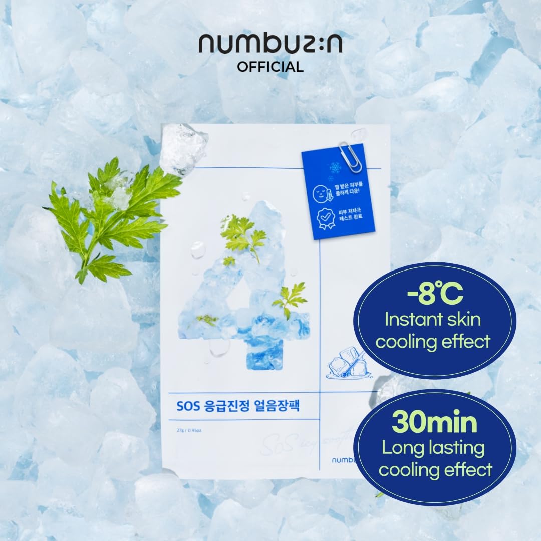 Numbuzin 5ea No.4 Icy Soothing Sheet Mask 1 piece Expiry 10 - 2028