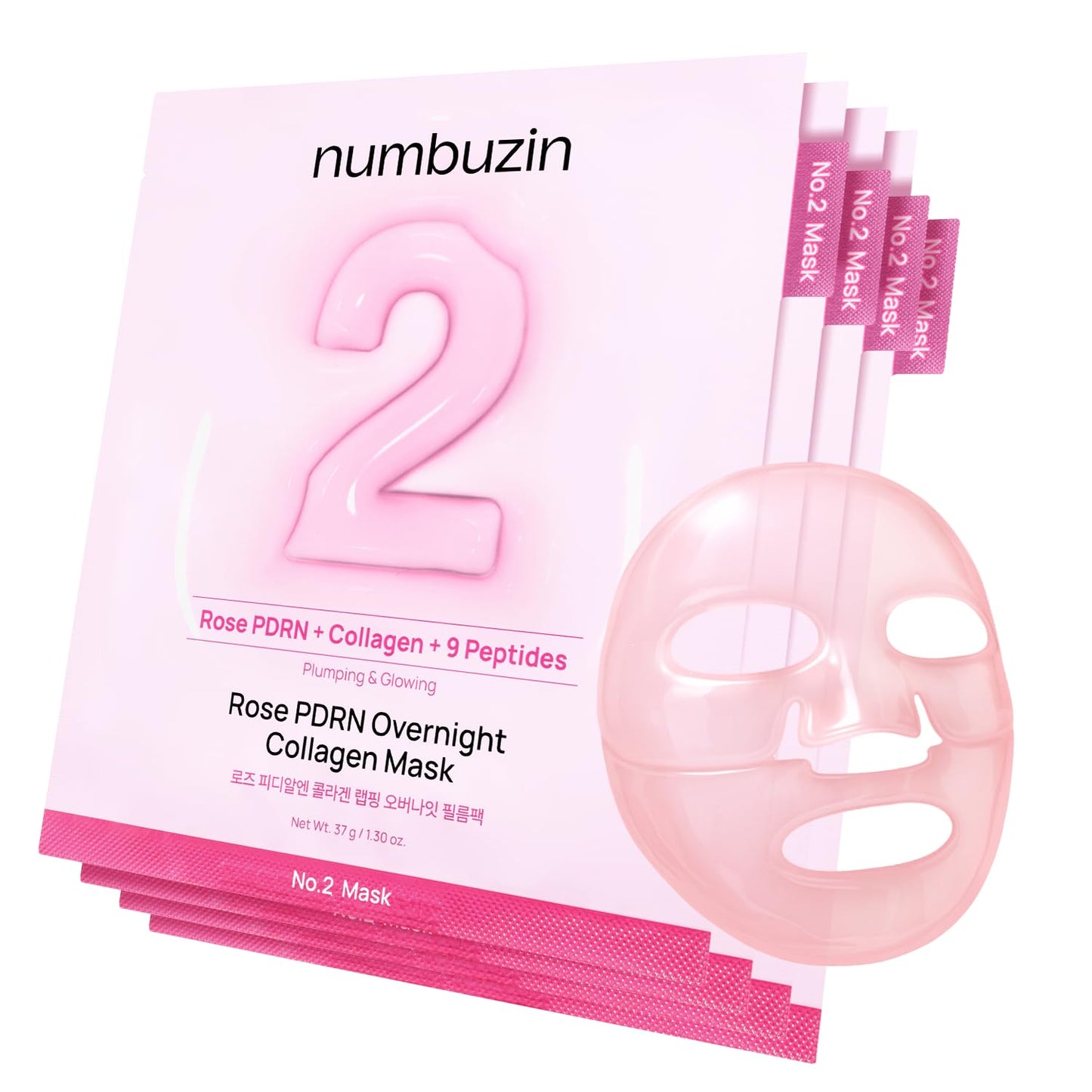 Numbuzin No.2 Rose PDRN Overnight Collagen Mask 1 Pc