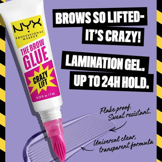 NYX Pro Makeup The Brow Glue Crazy Lift Brow Lamination Gel 01 Transparent 7ml