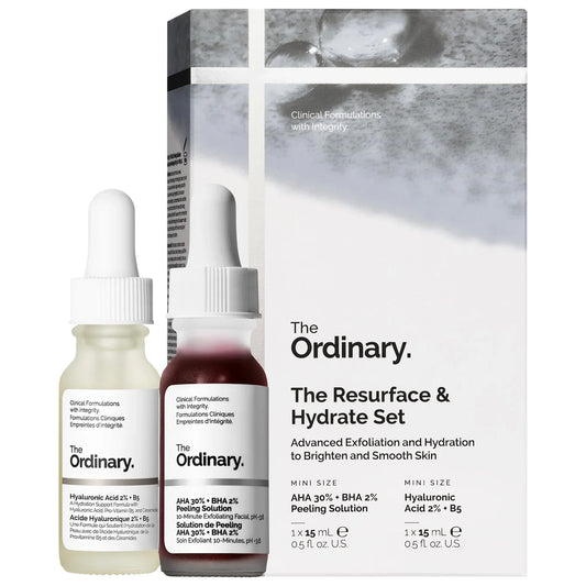 The Ordinary - The Resurface & Hydrate Set with Hyaluronic Acid 15ml + AHA BHA15ml
