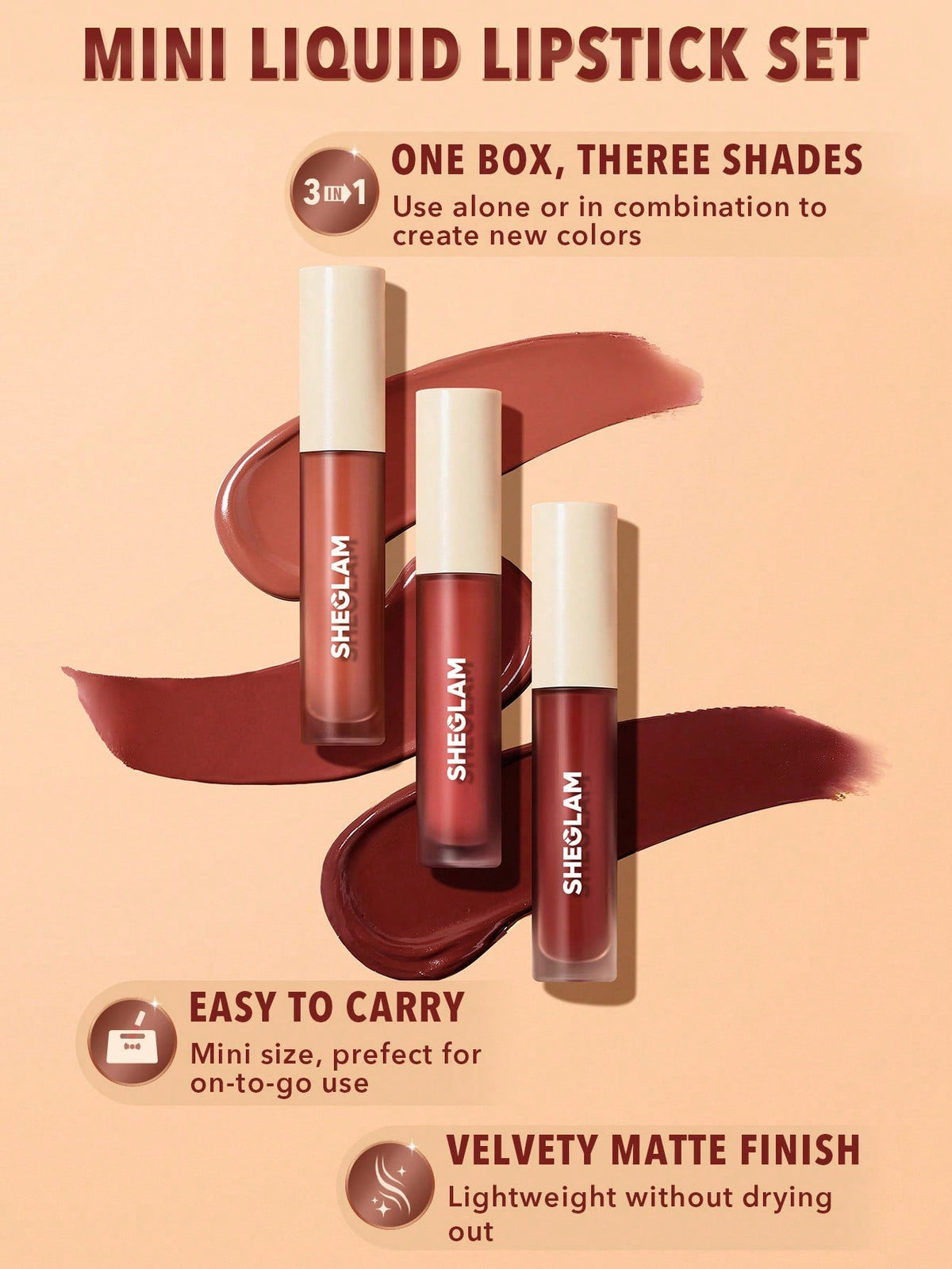 SHEGLAM Matte Allure Mini Liquid Lipstick Set
