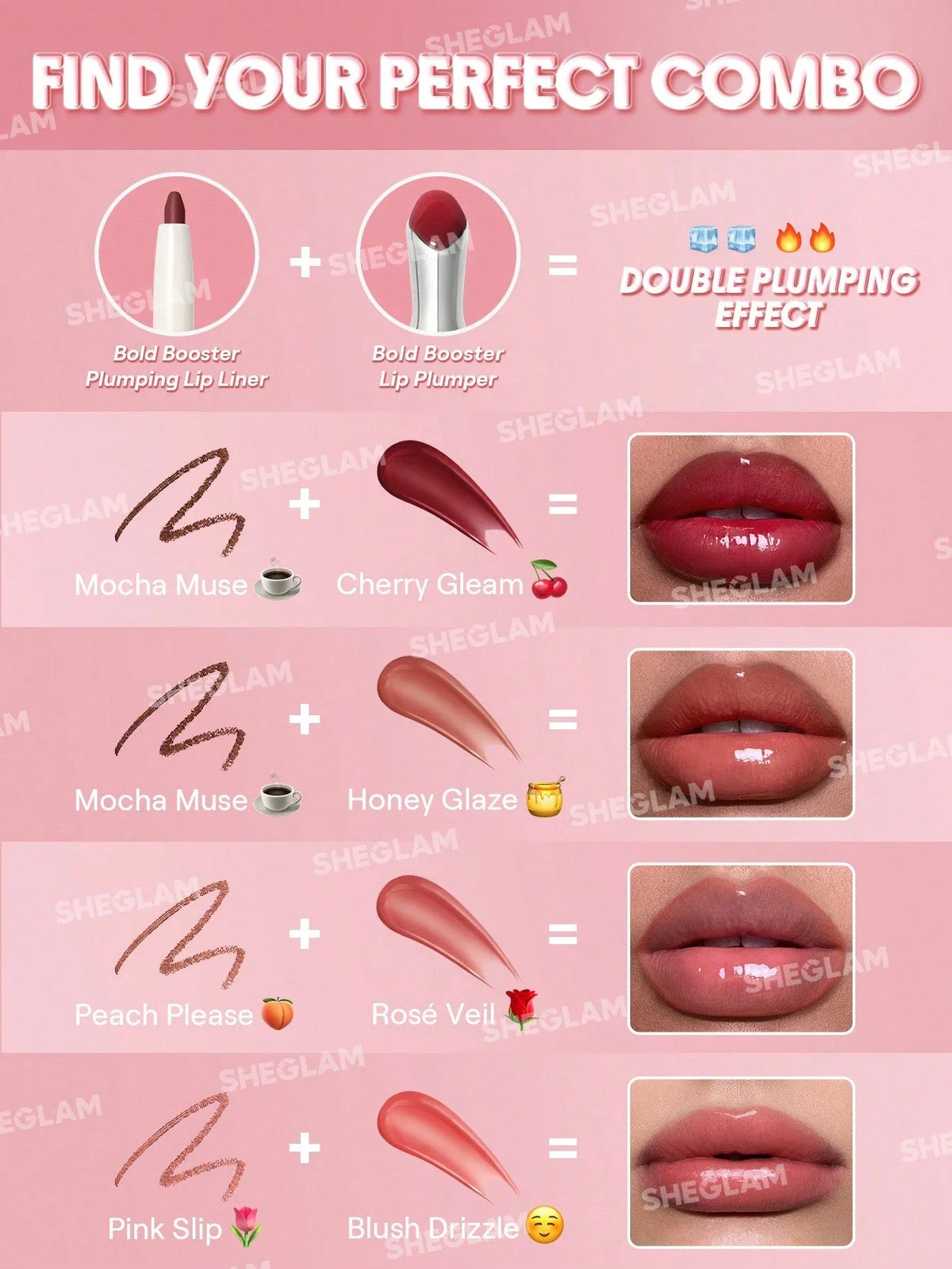 SHEGLAM Bold Booster Lip Plumper Lip Combo